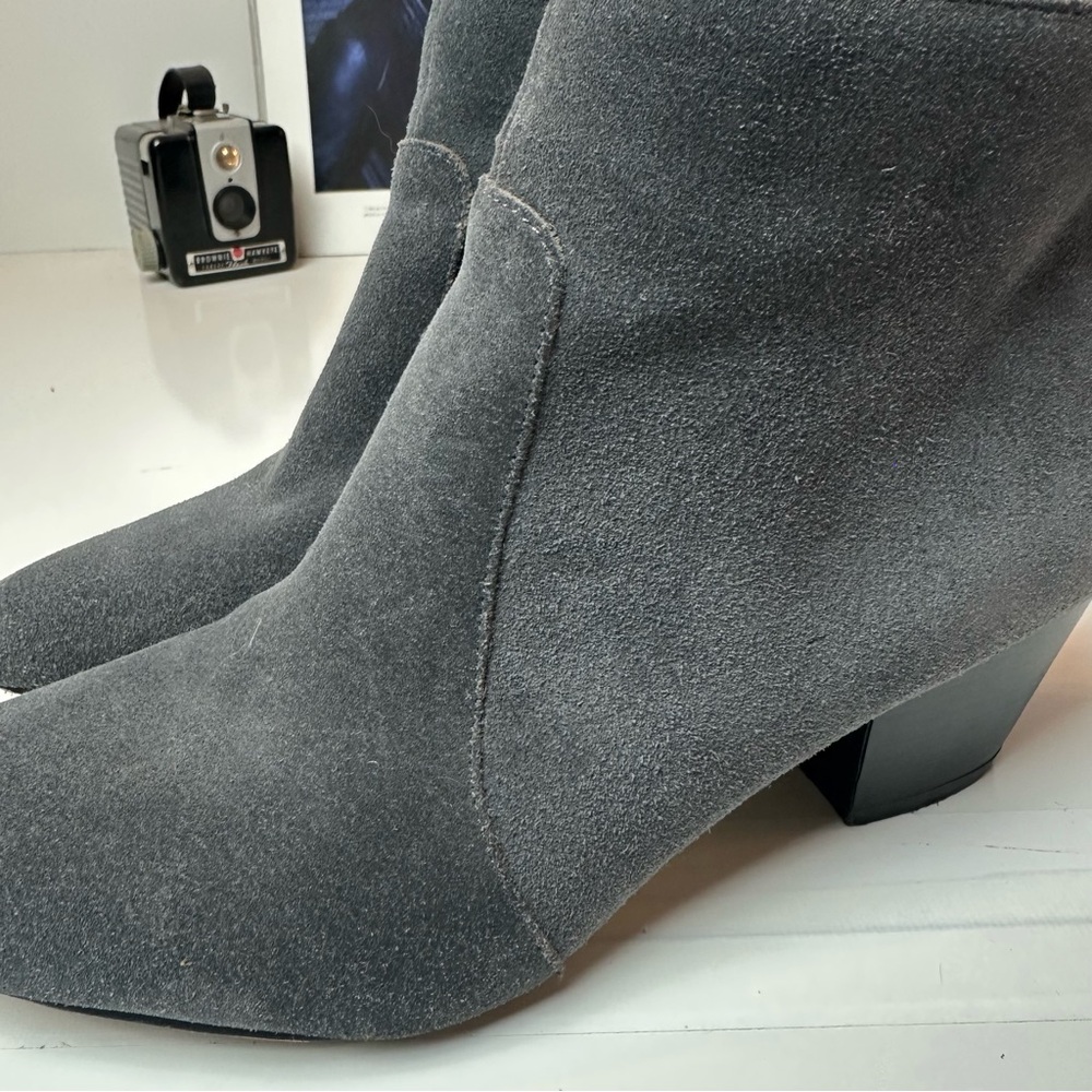 Tahari Gray Suede Ankle Boots | Block Heel · Neutral Capsule / Office Chic - Picture 2 of 11